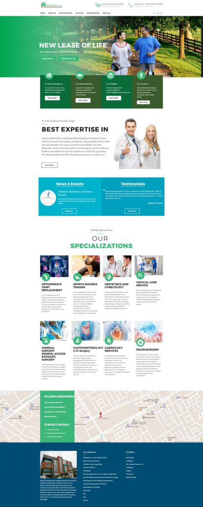 Entwicklung des Krankenhaus Website Designs